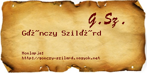 Gönczy Szilárd névjegykártya